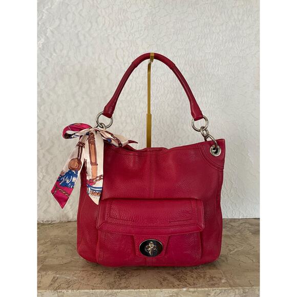 Coach penelope F15687 strawberry pebble Leather Satchel BAG PURSE shoulder bag - Picture 1 of 8
